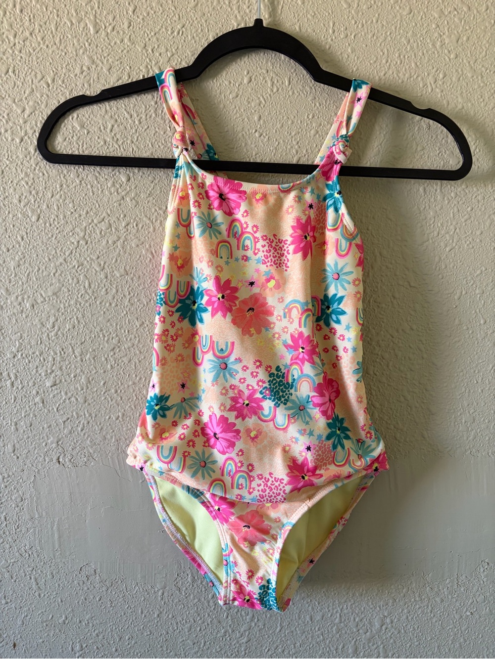 Girls' Pink Floral One-Piece Swimsuit - Kids Swim Size M
